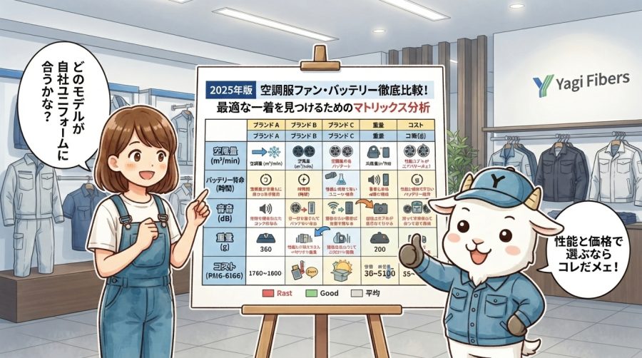 2025年版 空調服ファン・バッテリー徹底比較！最適な一着を見つけるためのマトリックス分析