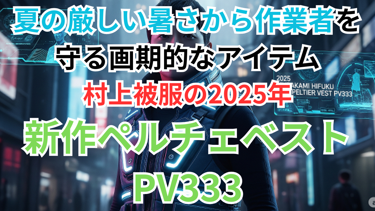 夏の厳しい暑さから作業者を守る画期的なアイテム、村上被服の2025年新作ペルチェベストPV333