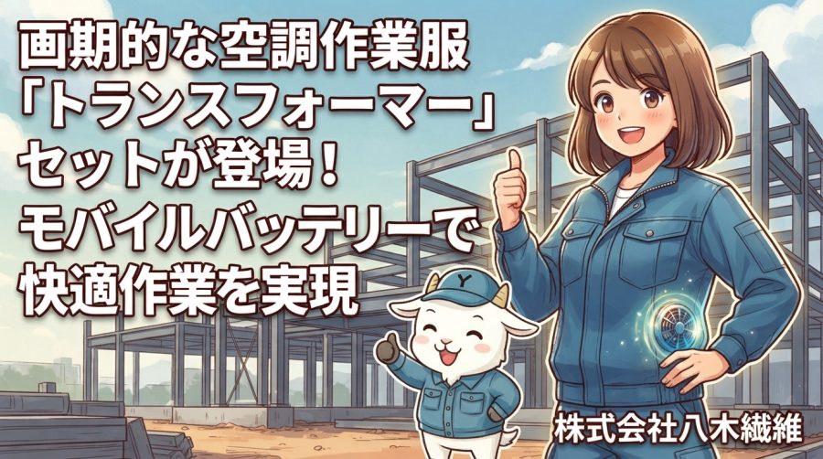 画期的な空調作業服「トランスフォーマー」セットが登場！モバイルバッテリーで快適作業を実現