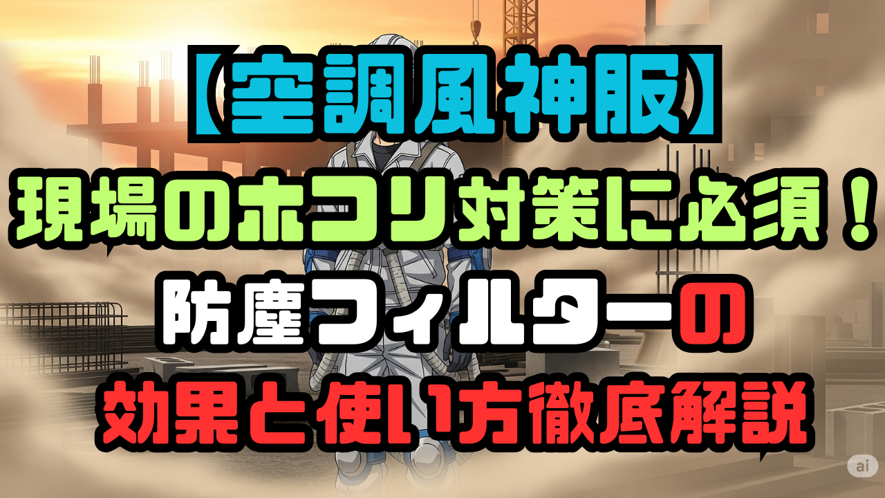 【空調風神服】現場のホコリ対策に必須!防塵フィルターの効果と使い方