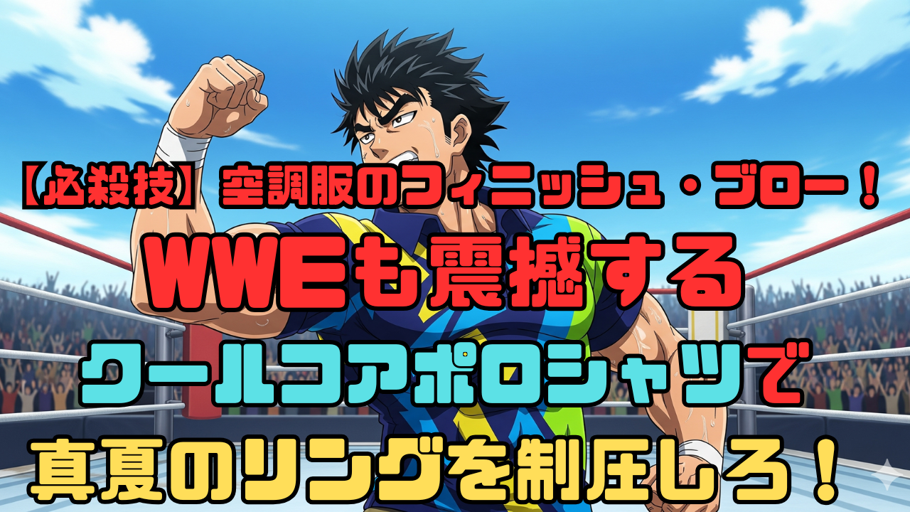 【必殺技】空調服のフィニッシュ・ブロー！WWEも震撼するクールコアポロシャツで真夏のリングを制圧しろ！