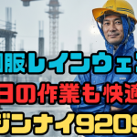 空調服レインウェアで雨の日の作業も快適に！ジンナイ9209