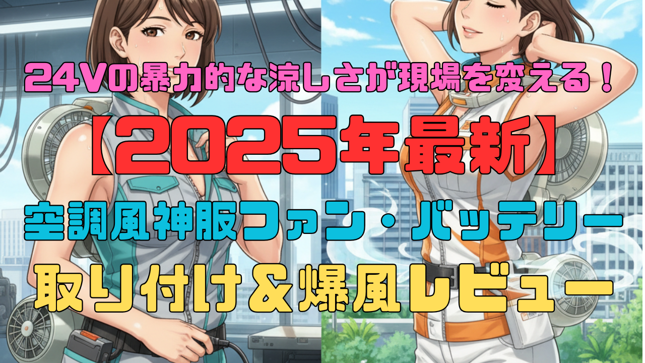 24Vの暴力的な涼しさが現場を変える！【2025年最新】空調風神服ファン・バッテリー取り付け＆爆風レビュー