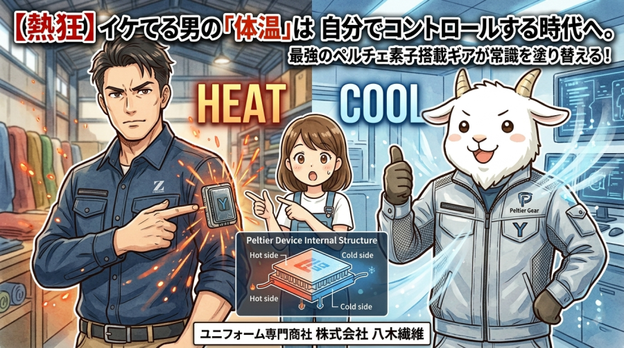 【熱狂】イケてる男の「体温」は自分でコントロールする時代へ。最強のペルチェ素子搭載ギアが常識を塗り替える！