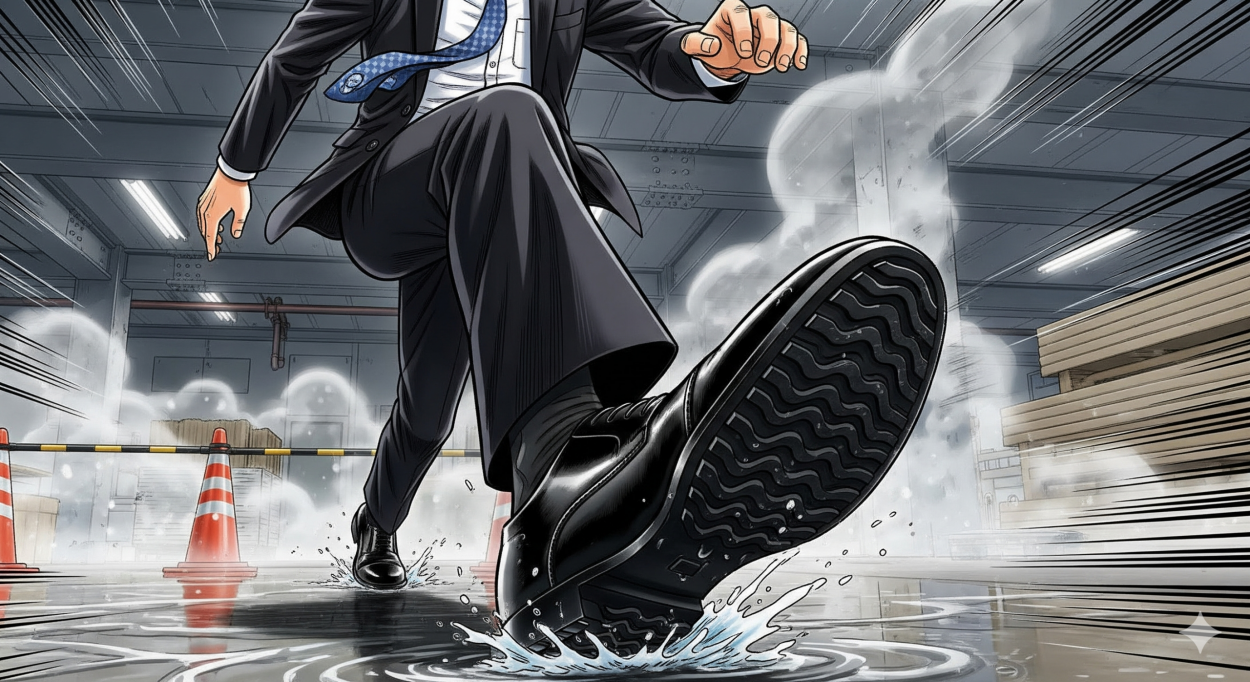 「滑らない男」は足元で決まる。防水耐滑シューズ「丸五 マンダム59」がビジネスと現場の常識を変える