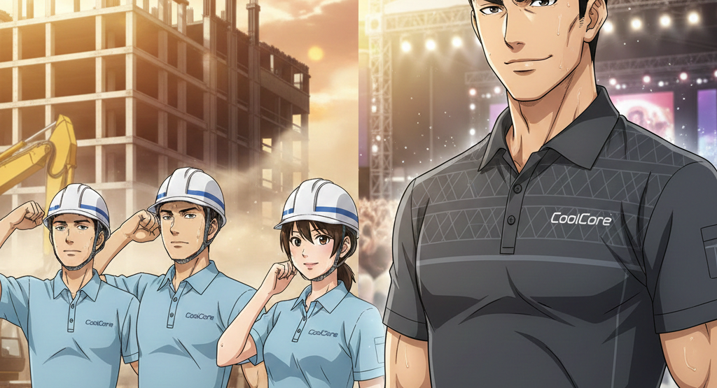 猛暑の現場を制覇せよ！プロが選ぶ「クールコア」ポロシャツが、あなたの常識を覆す