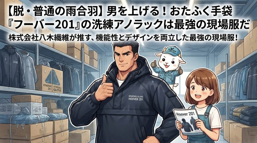 【脱・普通の雨合羽】男を上げる！おたふく手袋『フーバー201』の洗練アノラックは最強の現場服だ