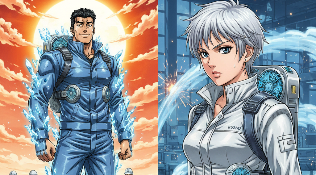 【遮熱の極致】裏チタンがもたらす氷点下の衝撃。空調風神服KU92142が現場の常識を塗り替える