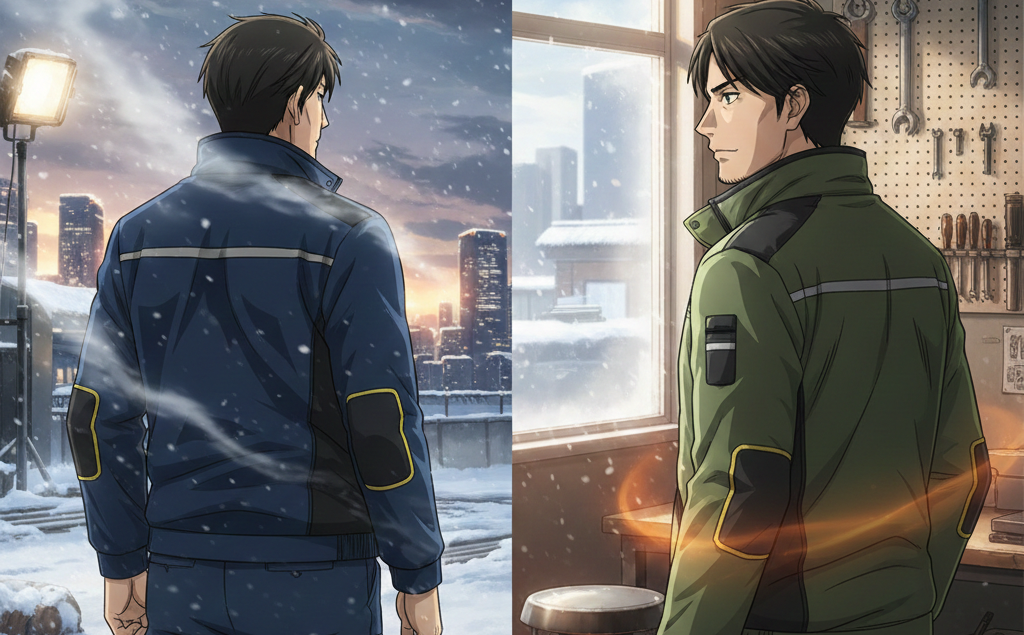 【風を断ち、熱を逃がさない】男の背中で語る防風の矜持。コーコスG-2340が冬の現場を変える