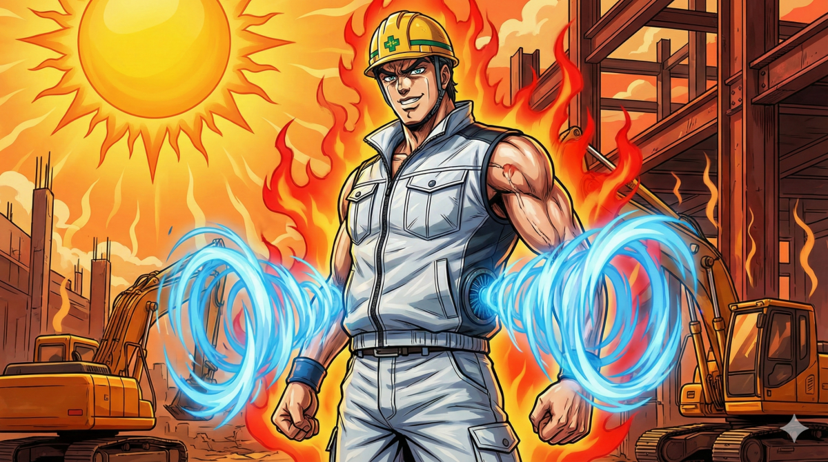 現場の常識を覆す】極限の暑さを「力」に変える。プロが選ぶ自重堂74260空調服