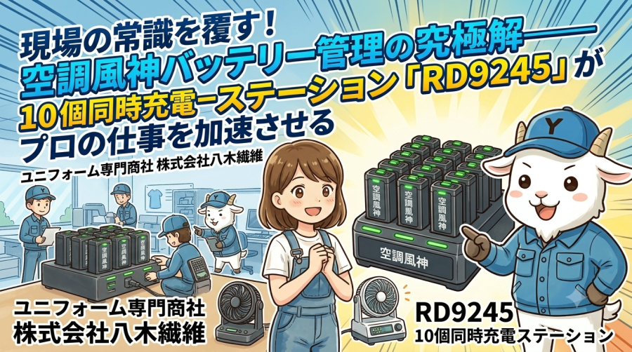 現場の常識を覆す！空調風神バッテリー管理の究極解—10個同時充電ステーション「RD9245」がプロの仕事を加速させる