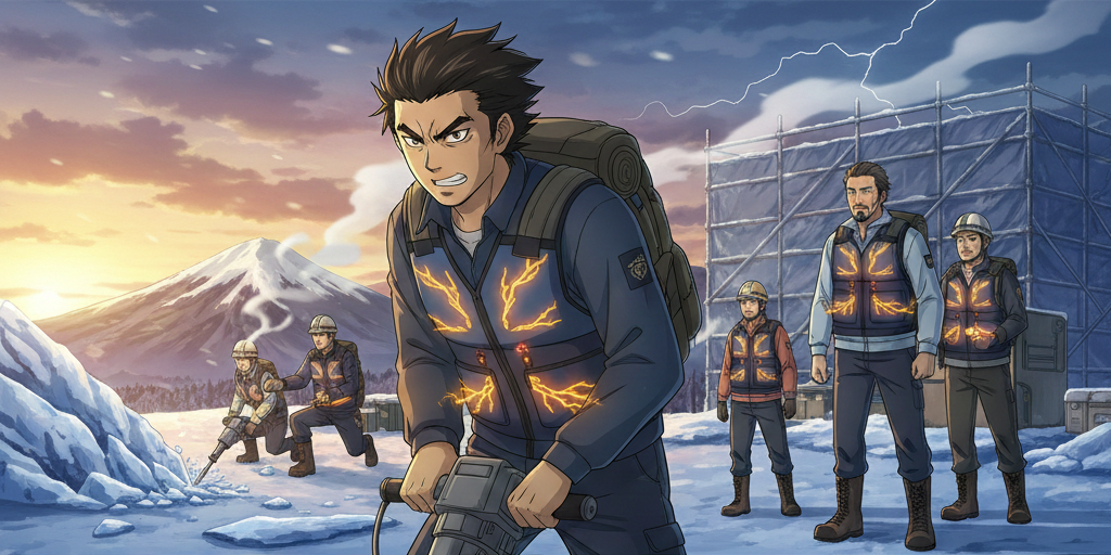 【冬の現場を熱くする】インナーでもアウターでも「主役」を張る雷神発熱ベストBO32160の衝撃