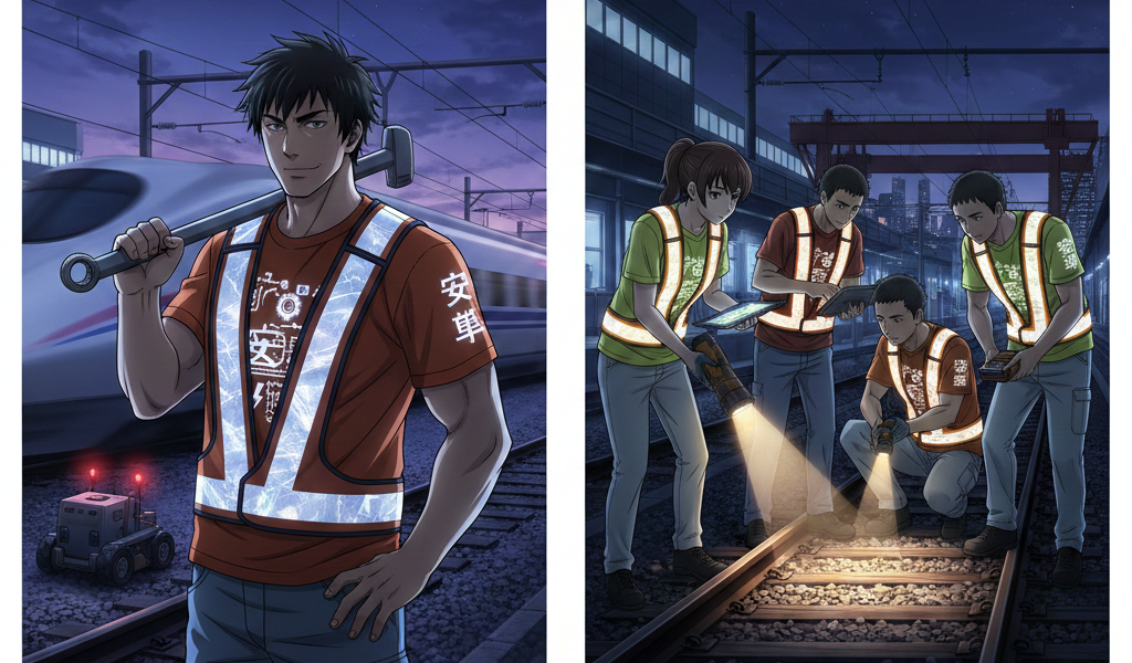 【命を守る輝き】JR保線・軌道工のプロが唸る、特注反射プリントTシャツの衝撃