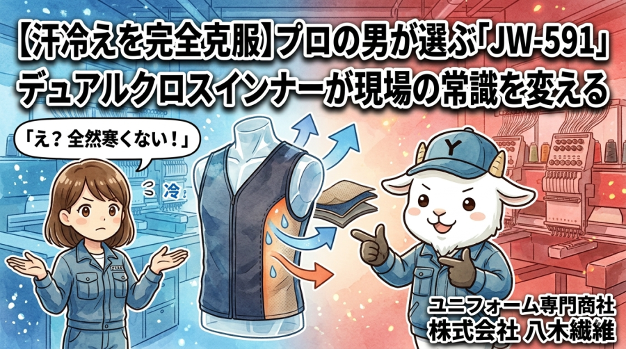 【汗冷えを完全克服】プロの男が選ぶ「JW-591」デュアルクロスインナーが現場の常識を変える
