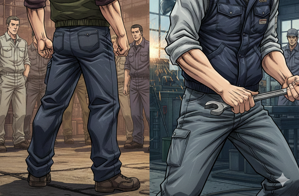 【綿100％の矜持】無骨な男の背中を温める、桑和5506防寒ベストが現場の視線を釘付けにする理由