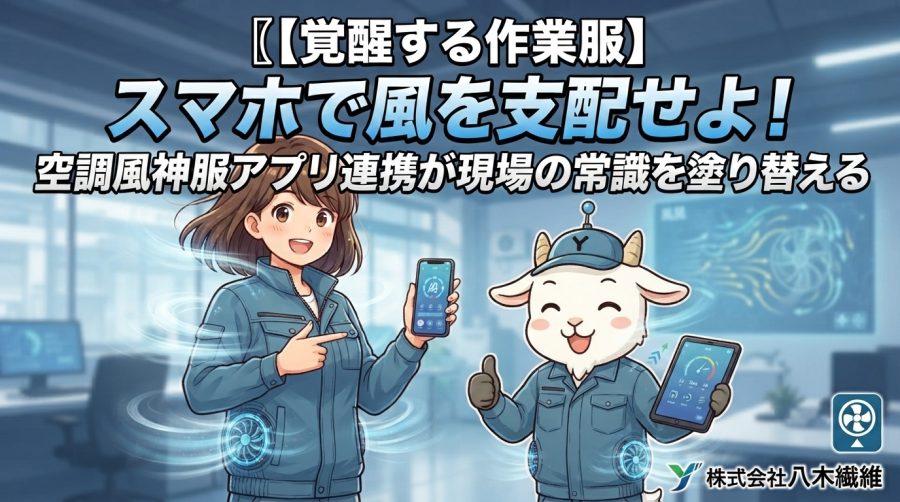 【覚醒する作業服】スマホで風を支配せよ！空調風神服アプリ連携が現場の常識を塗り替える