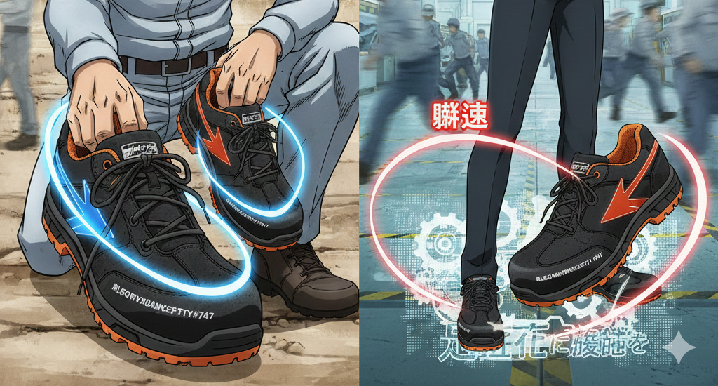 【足元に革命を】紐靴の「ガチ締め」とスリッポンの「瞬速」を両立。丸五マンダムセーフティ#747が現場の常識を塗り替える