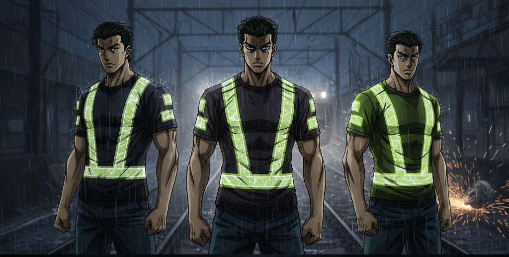 【闇夜を切り裂く視認性】JR保線・軌道工の命を守る「高輝度反射カスタムTシャツ」の衝撃