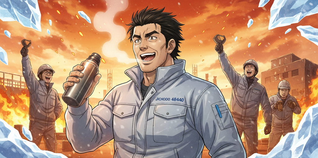 【魔法瓶の衝撃】イケてる男性が唸る！自重堂「48440」裏アルミ防寒が冬の現場を熱狂させる理由