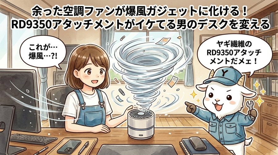 余った空調ファンが爆風ガジェットに化ける！RD9350アタッチメントがイケてる男のデスクを変える