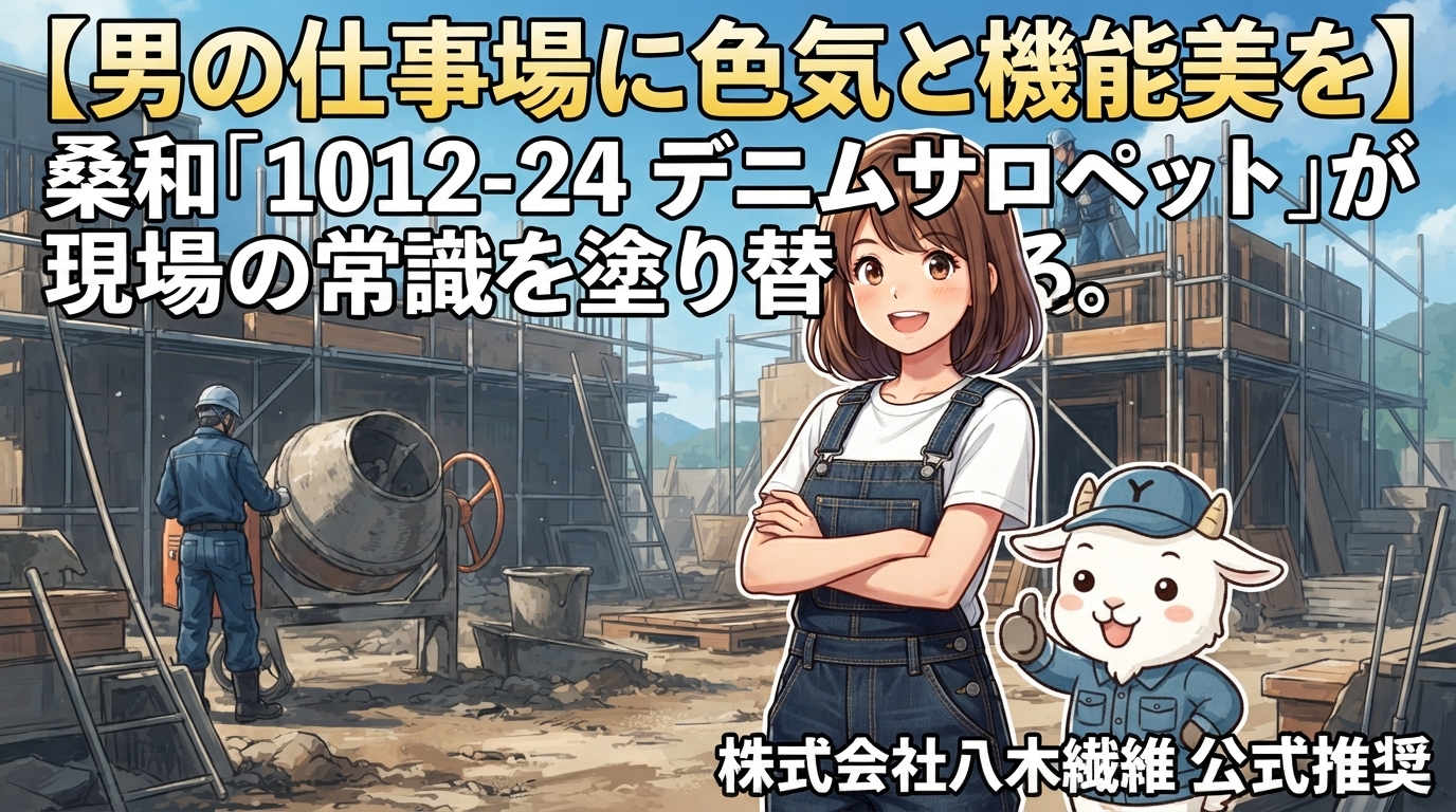 男の仕事場に色気と機能美を。桑和「1012-24 デニムサロペット」が現場の常識を塗り替える。