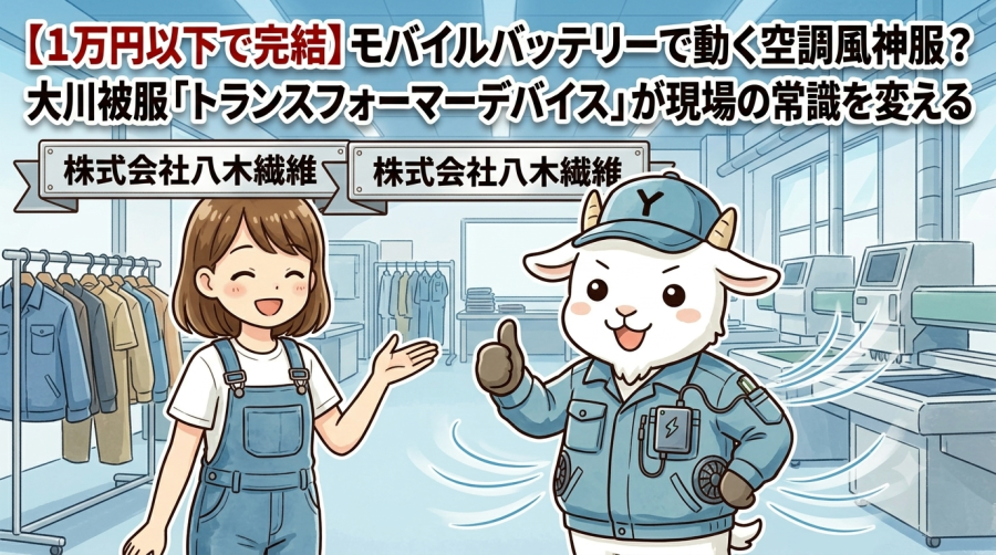 【1万円以下で完結】モバイルバッテリーで動く空調風神服？大川被服「トランスフォーマーデバイス」が現場の常識を変える