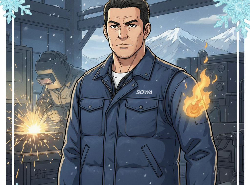 火に強く暖かい！桑和（SOWA）5506 綿100%防寒ベストが溶接現場や冬の作業に選ばれる理由