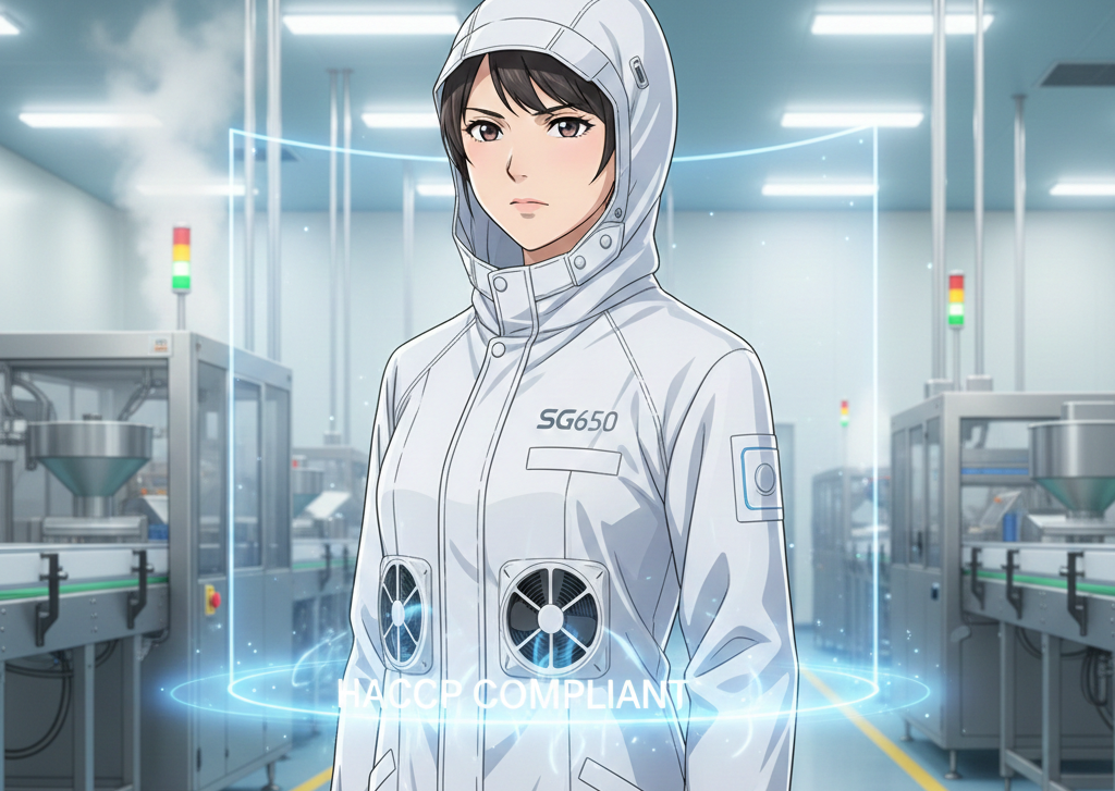食品工場の暑さ対策に革命！SG650白衣空調服でHACCP対応と快適性を両立