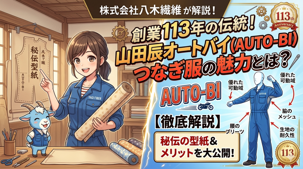 【創業113年】山田辰オートバイ（AUTO-BI）つなぎ服の魅力とは？秘伝の型紙とメリットを徹底解説