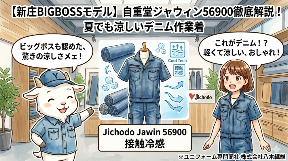 【新庄BIGBOSSモデル】自重堂ジャウィン56900徹底解説！夏でも涼しいデニム作業着の秘密とは？