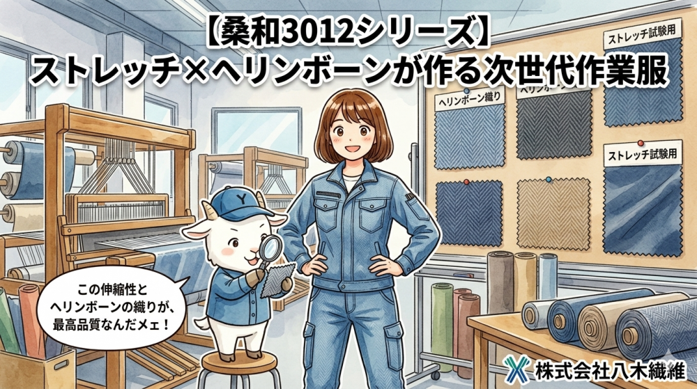 【桑和3012シリーズ】ストレッチ×ヘリンボーンが作る次世代作業服の魅力