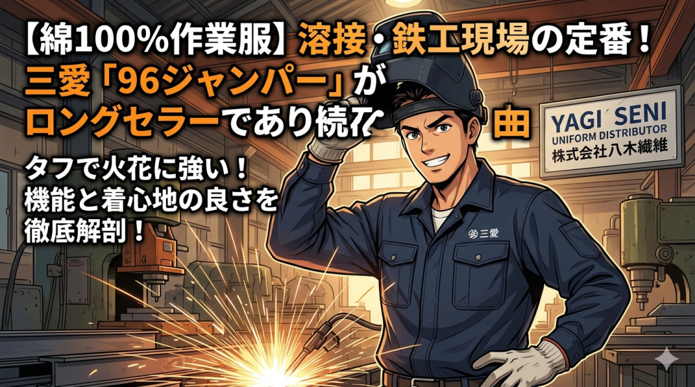 【綿100%作業服】溶接・鉄工現場の定番！三愛「96ジャンパー」がロングセラーであり続ける理由