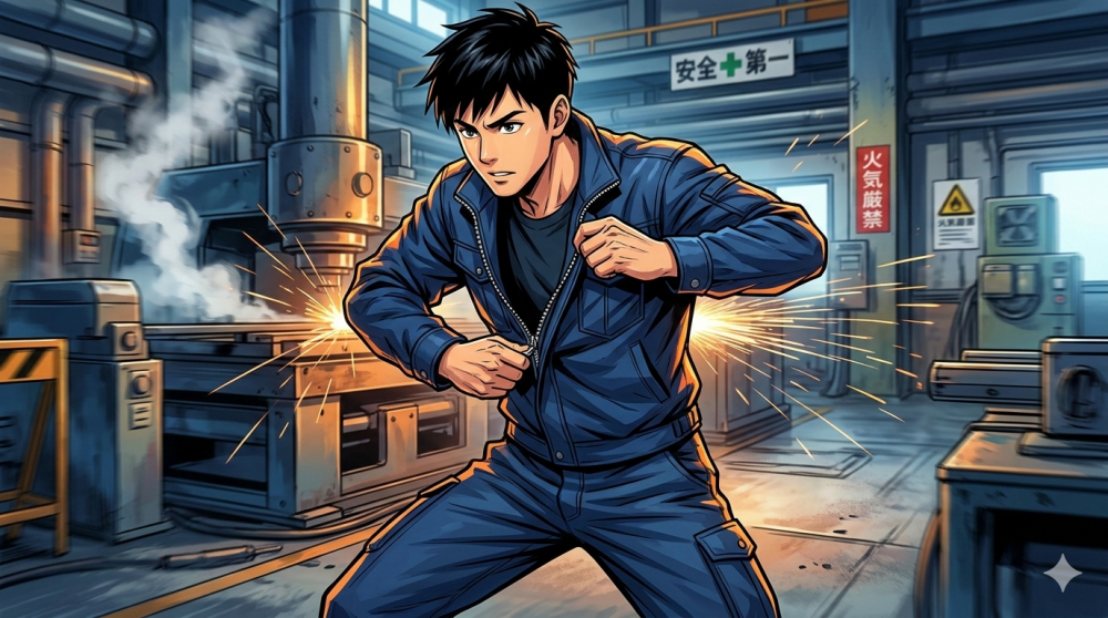 【緊急脱衣が可能】大川被服01221レビュー！クイックフリーファスナー搭載の次世代作業服