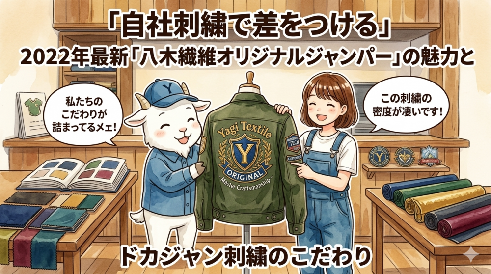 【自社刺繍で差をつける】2022年最新「八木繊維オリジナルジャンパー」の魅力とドカジャン刺繍のこだわりを徹底解説
