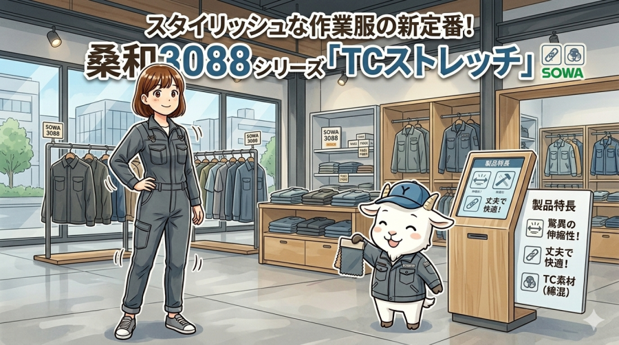 スタイリッシュな作業服の新定番！桑和3088シリーズ「TCストレッチ」が現場のプロに選ばれる理由