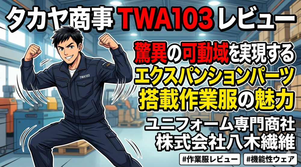タカヤ商事 TWA103 レビュー｜驚異の可動域を実現するエクスパンションパーツ搭載作業服の魅力