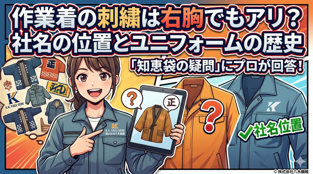 作業着の刺繍は右胸でもアリ？知恵袋の疑問に答える社名の位置とユニフォームの歴史