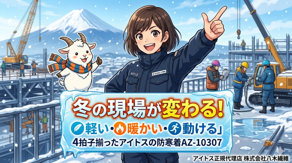 冬の現場が変わる！「軽い・暖かい・動ける」4拍子揃ったアイトスの防寒着AZ-10307が選ばれる理由とは？