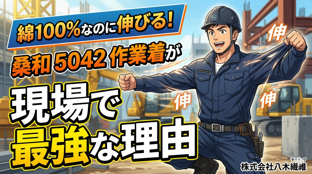 綿100%なのに伸びる！桑和5042作業着が現場で最強な理由