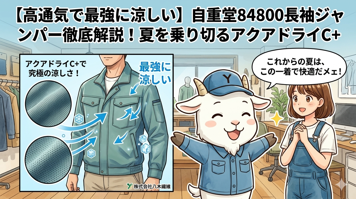 【高通気で最強に涼しい】自重堂84800長袖ジャンパー徹底解説!夏を乗り切るアクアドライC+の魅力