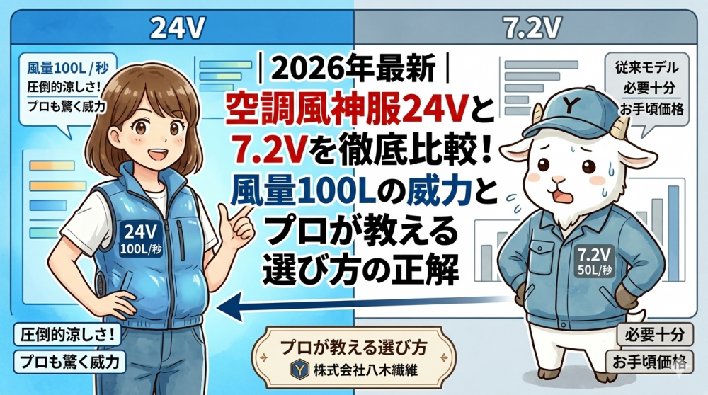 2026年最新｜空調風神服24Vと7.2Vを徹底比較！風量100Lの威力とプロが教える選び方の正解