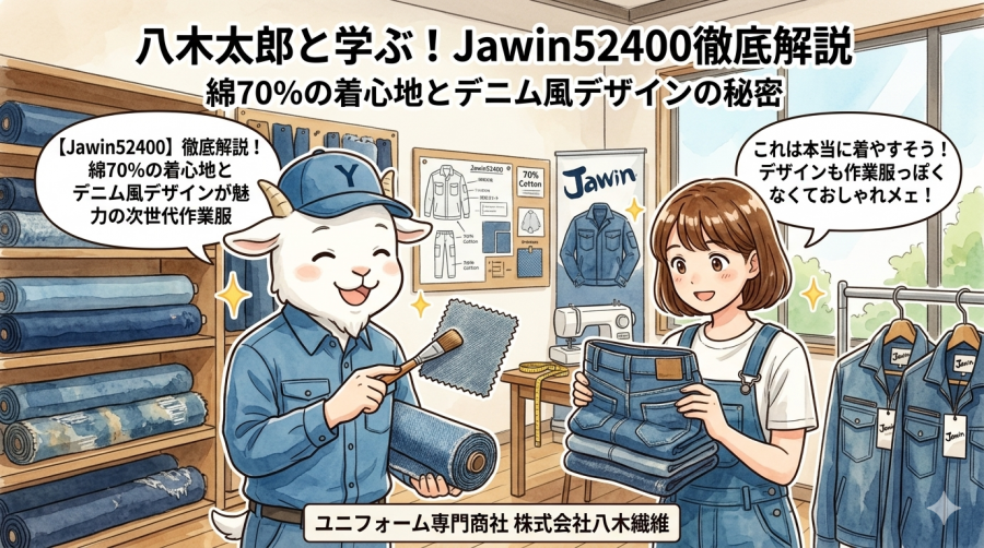 Jawin52400徹底解説！綿70%の着心地とデニム風デザインが魅力の次世代作業服