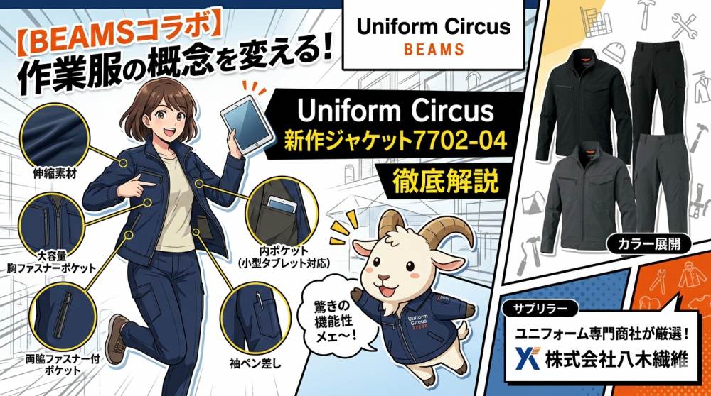 【BEAMSコラボ】作業服の概念を変える！Uniform Circusの新作ジャケット7702-04を徹底解説