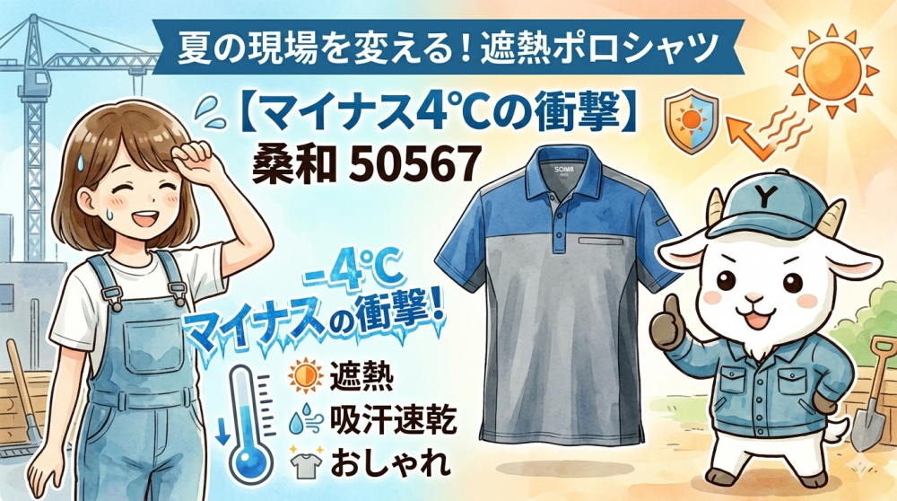 【マイナス4℃の衝撃】桑和50567遮熱ポロシャツが夏の現場を変える！遮熱・吸汗速乾・おしゃれを両立した作業服の決定版