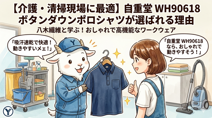 【介護・清掃現場に最適】自重堂 WH90618 ボタンダウンポロシャツが選ばれる理由｜おしゃれで高機能なワークウェア