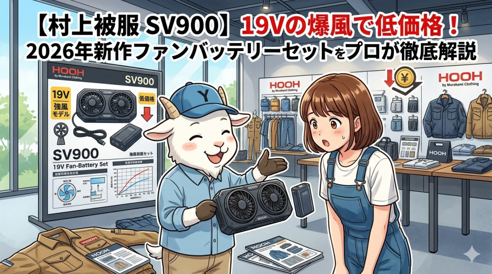 【村上被服 SV900】19Vの爆風で低価格！2026年新作ファンバッテリーセットをプロが徹底解説