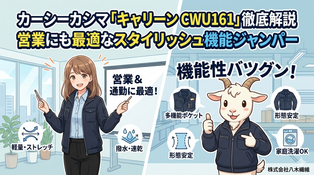 カーシーカシマ「キャリーン CWU161」徹底解説｜営業にも最適なスタイリッシュ機能ジャンパー