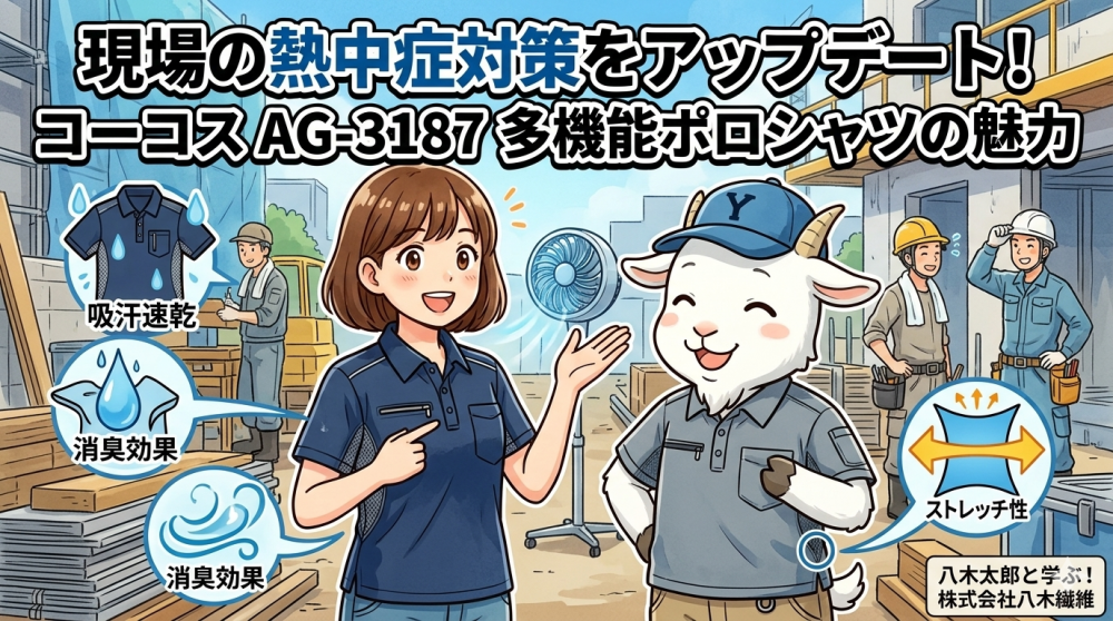 現場の熱中症対策をアップデート！コーコスAG-3187多機能ポロシャツの魅力