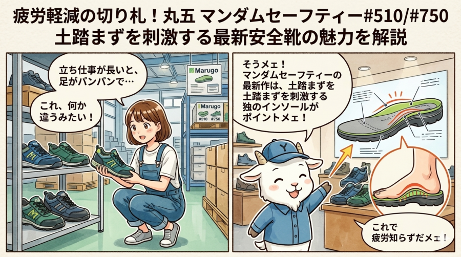 疲労軽減の切り札！丸五 マンダムセーフティー#510#750 土踏まずを刺激する最新安全靴の魅力を解説