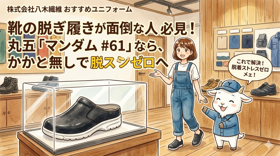靴の脱ぎ履きが面倒な人必見！丸五「マンダム #61」なら、かかと無しで脱着ストレスゼロへ